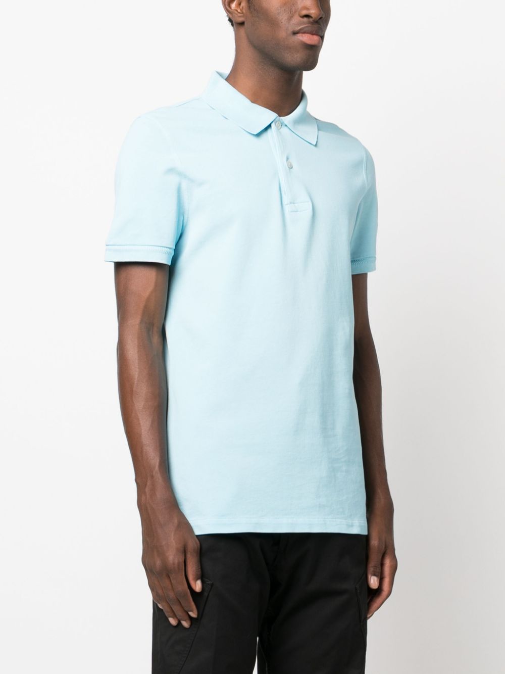 Tom Ford Blue Cotton Polo Shirt