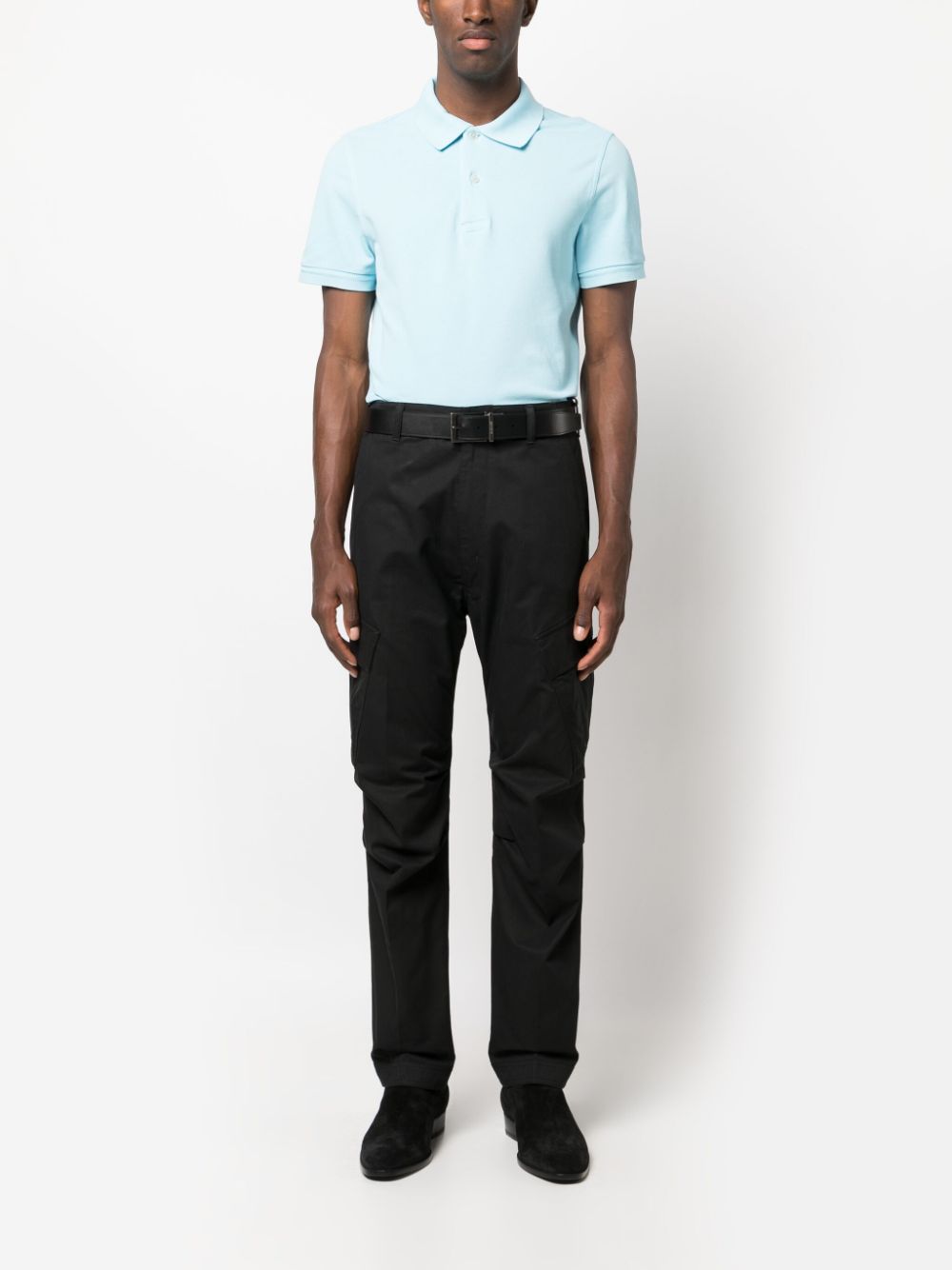 Tom Ford Blue Cotton Polo Shirt