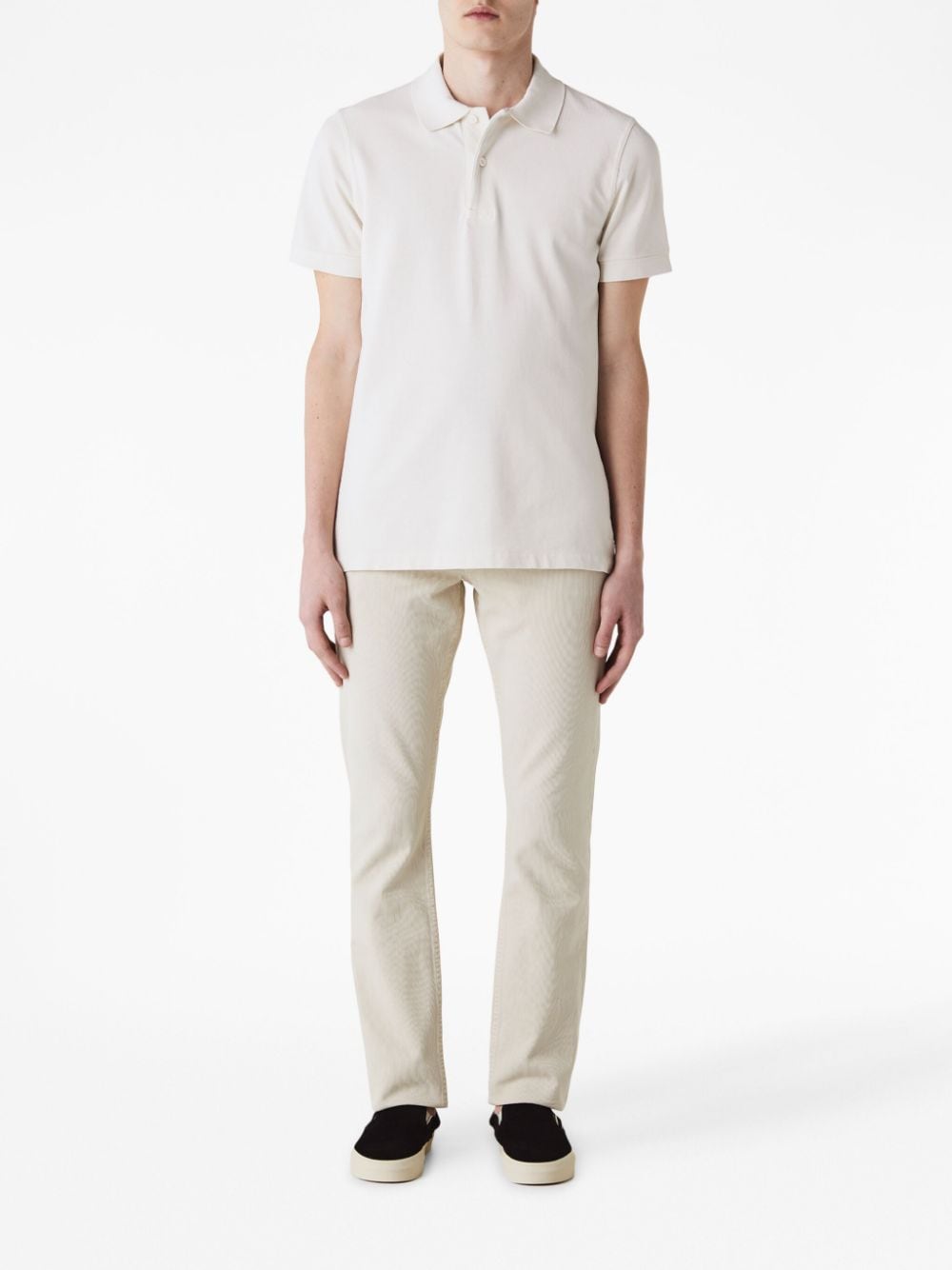 Tom Ford White Cotton Polo Shirt