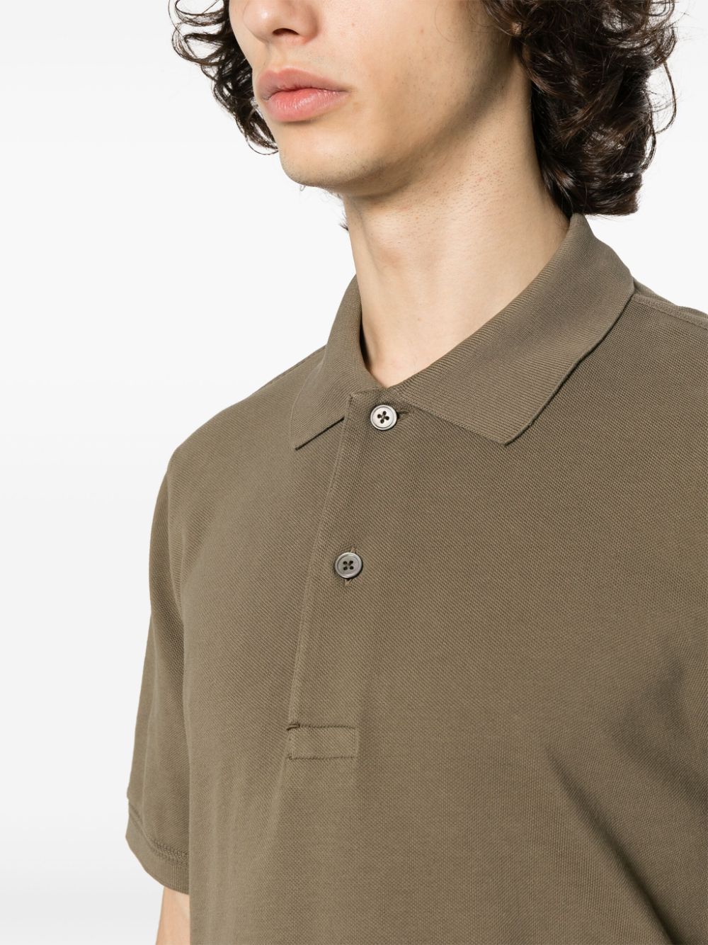 Tom Ford Khaki Cotton Polo Shirt