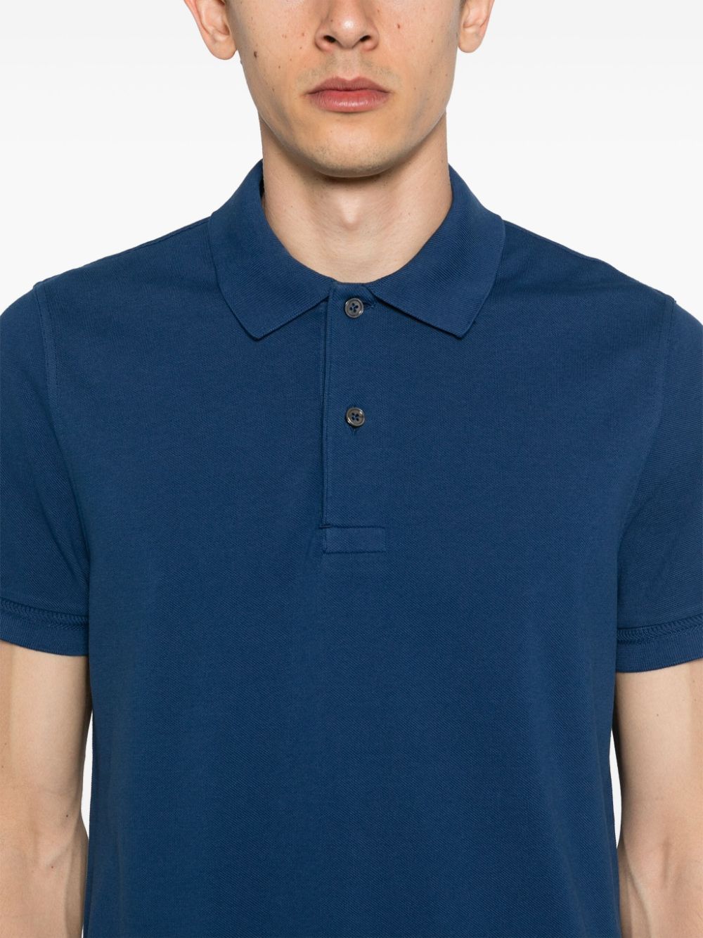 Tom Ford Blue Cotton Polo Shirt