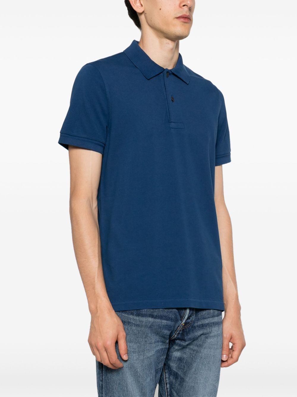 Tom Ford Blue Cotton Polo Shirt