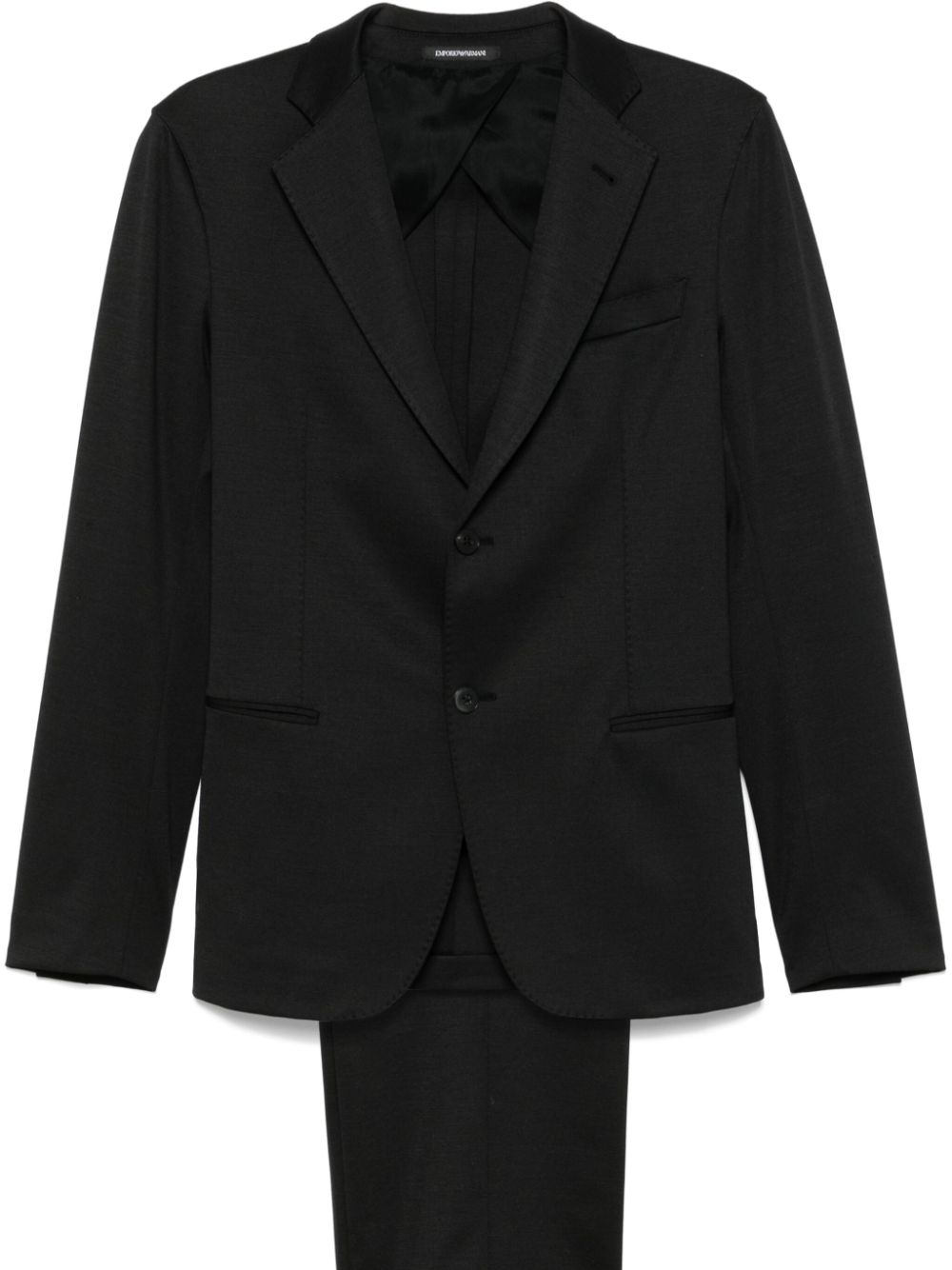 Emporio Armani Wool Blend Suit In Black