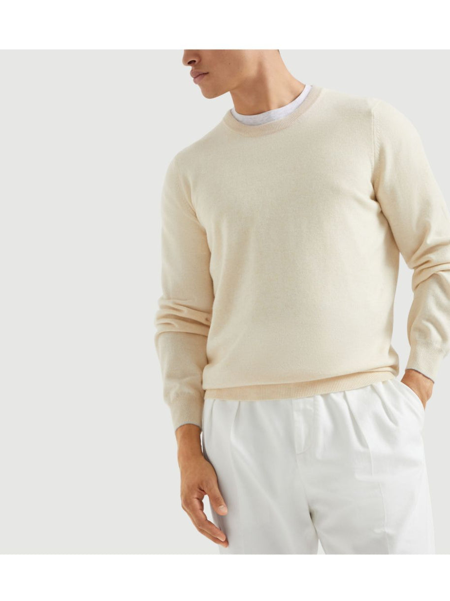 Brunello Cucinelli Cashmere Sweater In Beige