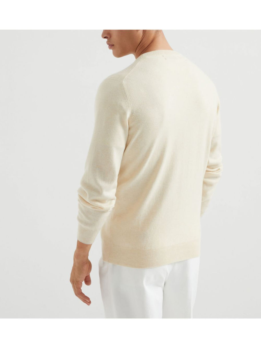 Brunello Cucinelli Cashmere Sweater In Beige