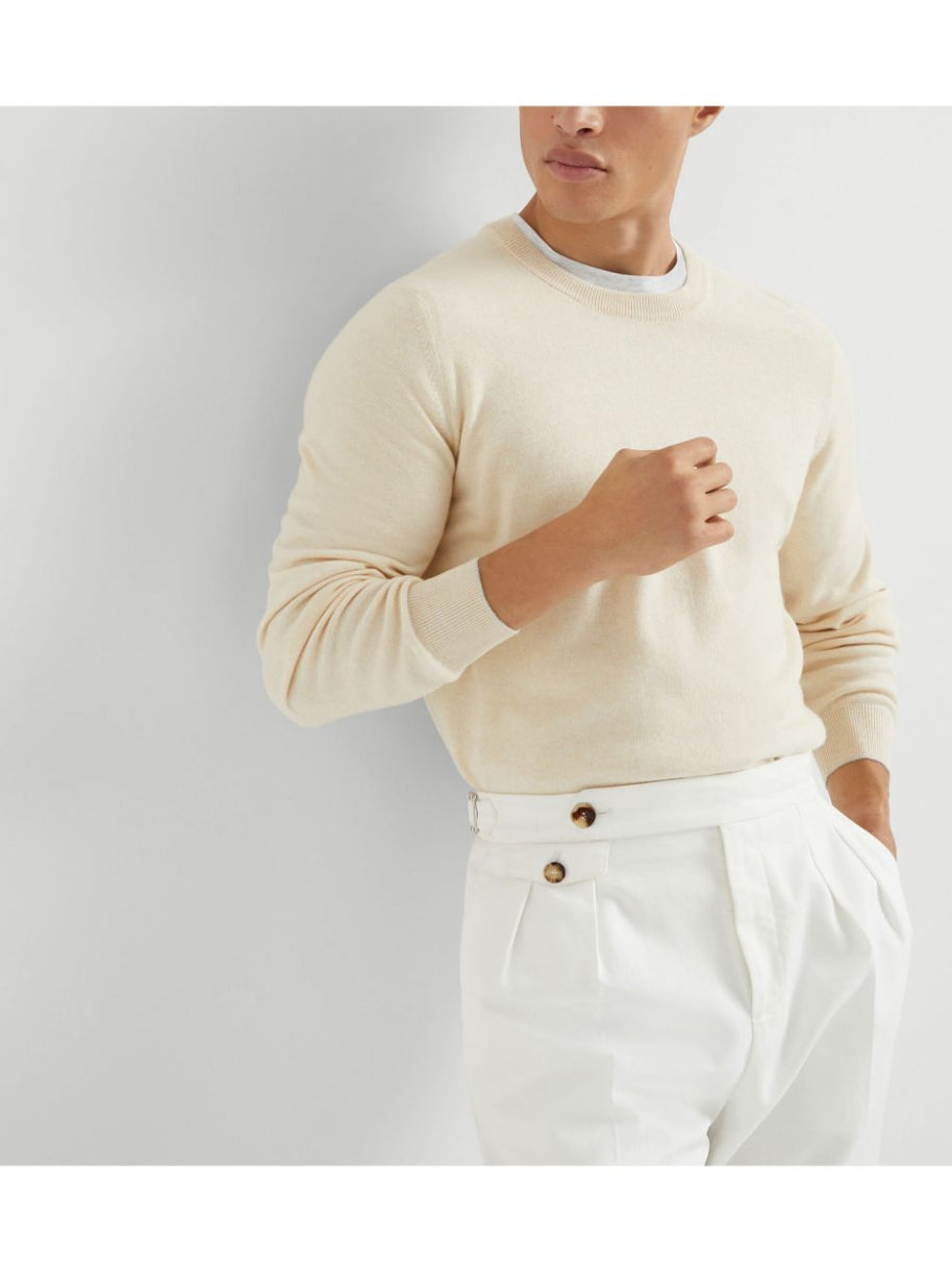 Brunello Cucinelli Cashmere Sweater In Beige