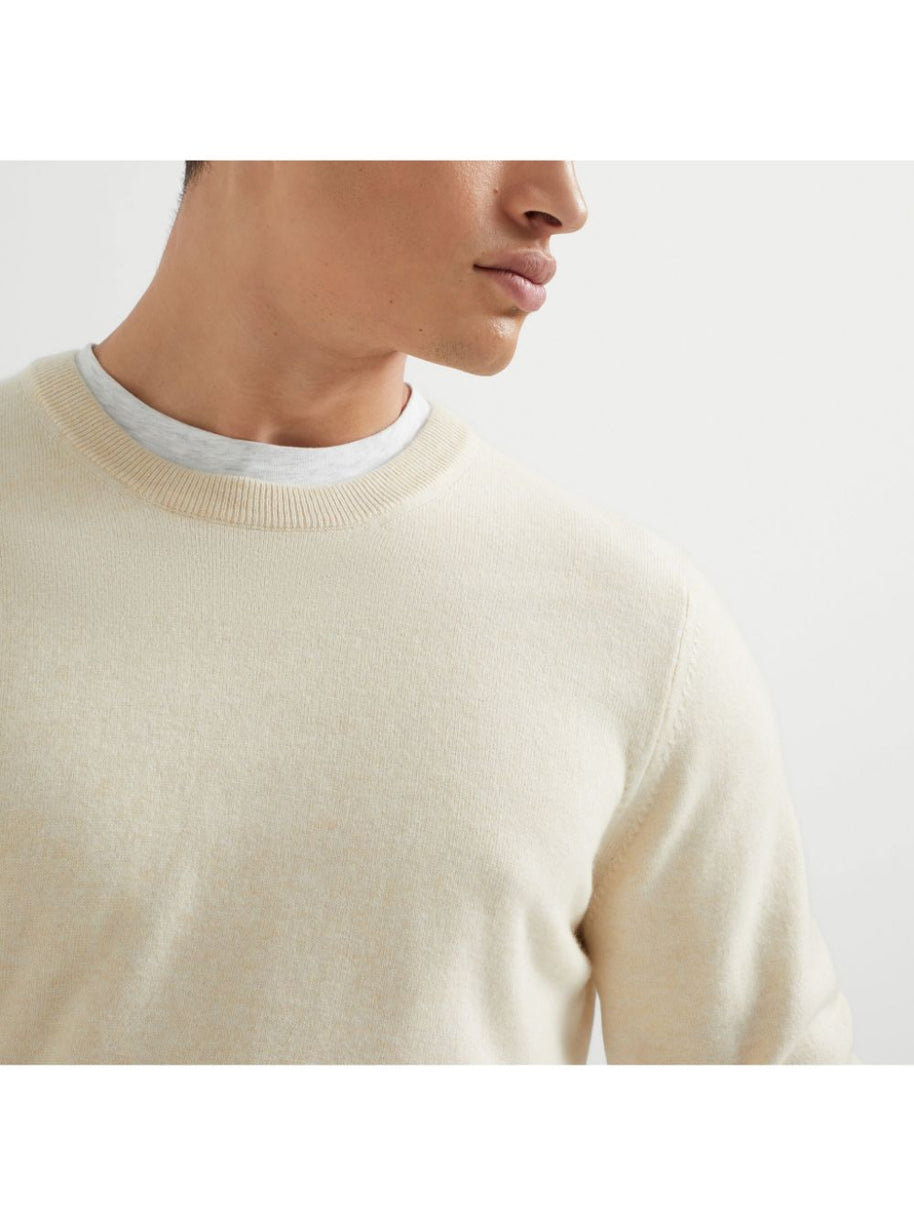 Brunello Cucinelli Cashmere Sweater In Beige
