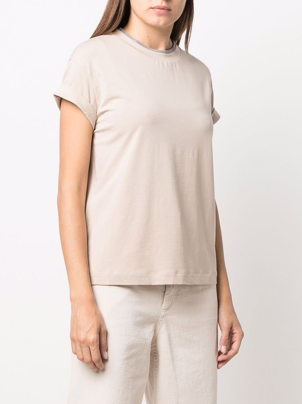 Brunello Cucinelli Beige Cotton T-Shirt