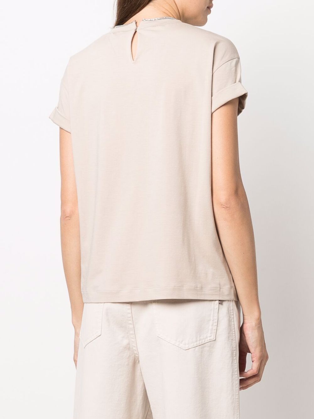 Brunello Cucinelli Beige Cotton T-Shirt