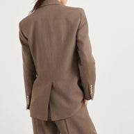 Brunello Cucinelli Linen Blend Double Breasted Jacket