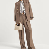 Brunello Cucinelli Linen Blend Double Breasted Jacket