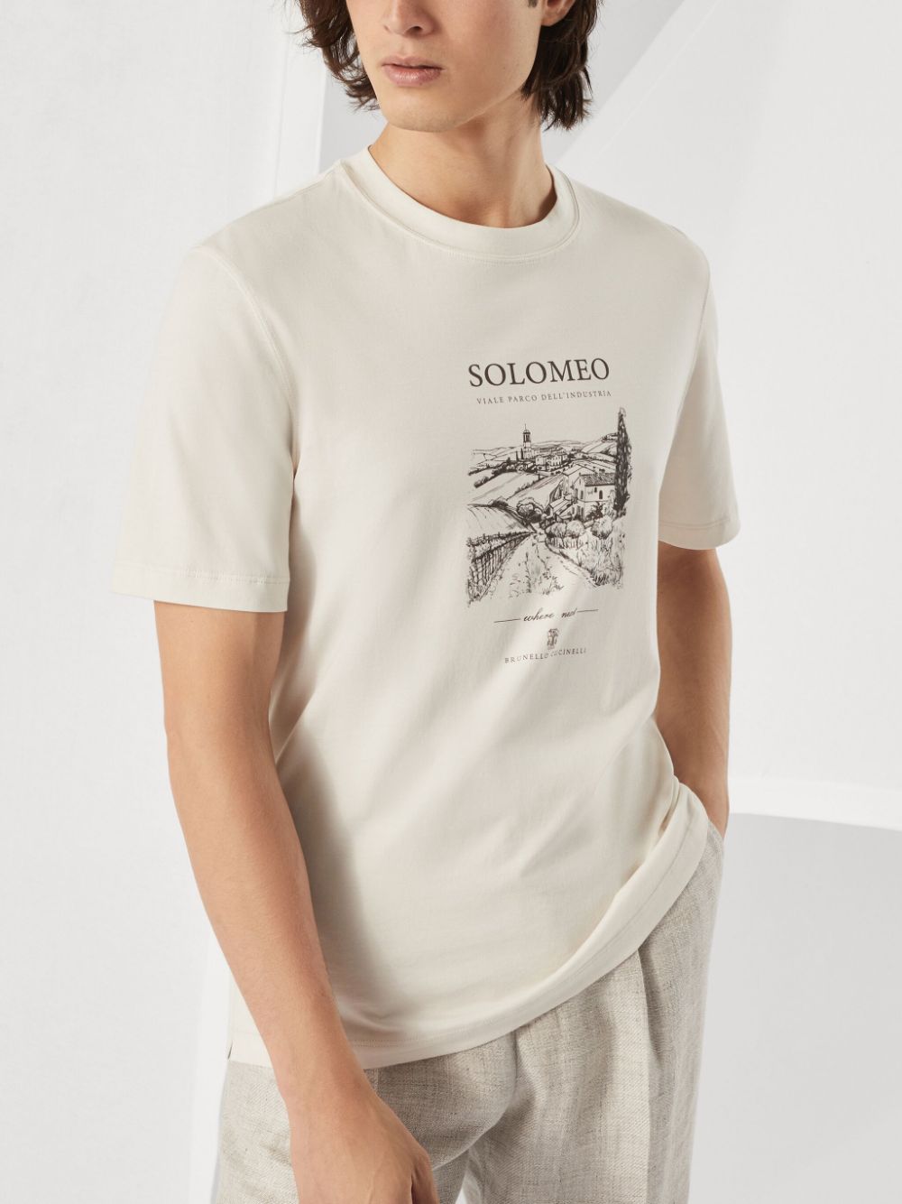 Brunello Cucinelli Graphic Print  T-Shirt White