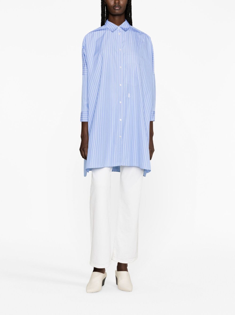 Jil Sander Oversized Striped Shirt Clear Blue