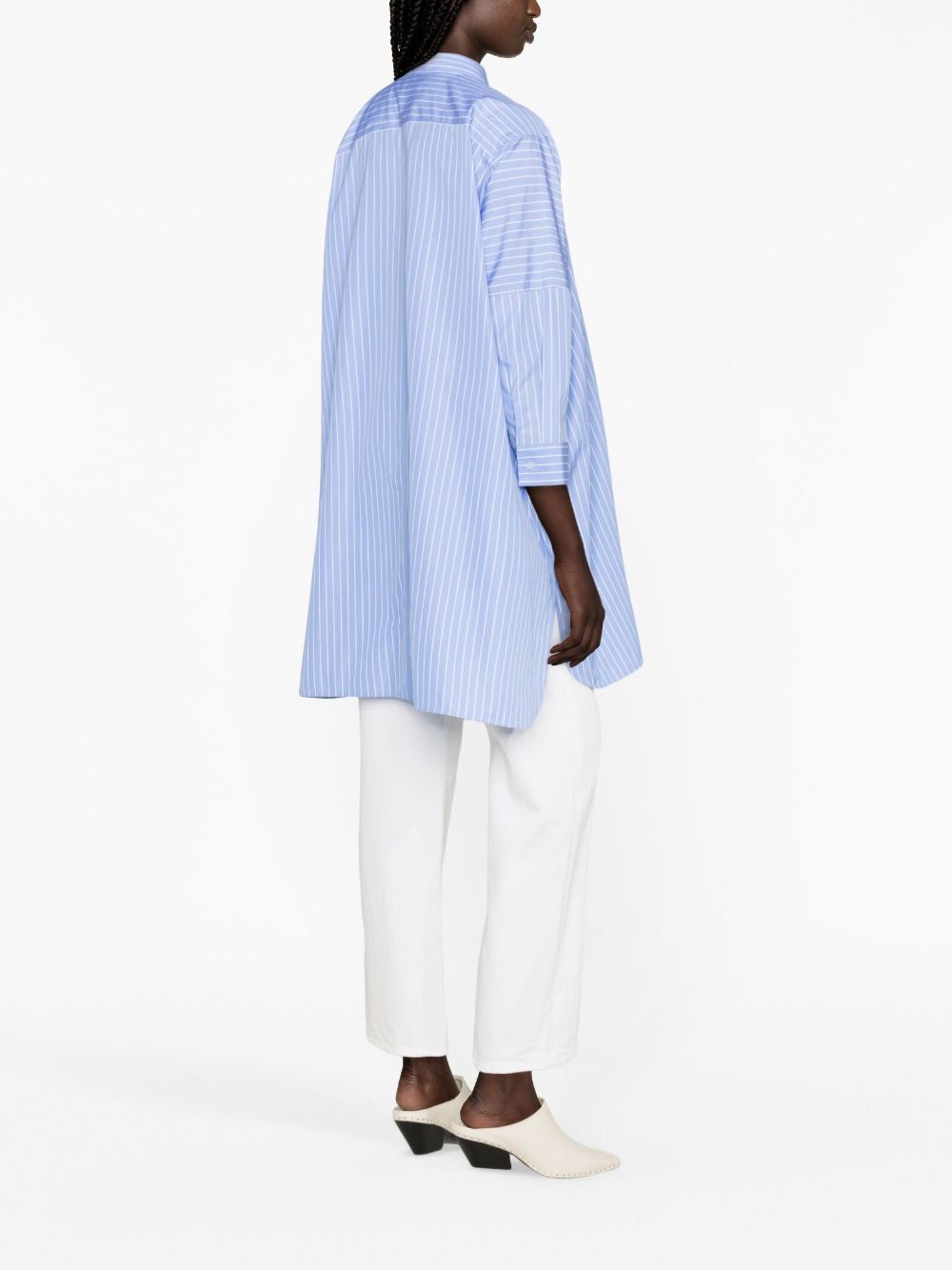 Jil Sander Oversized Striped Shirt Clear Blue