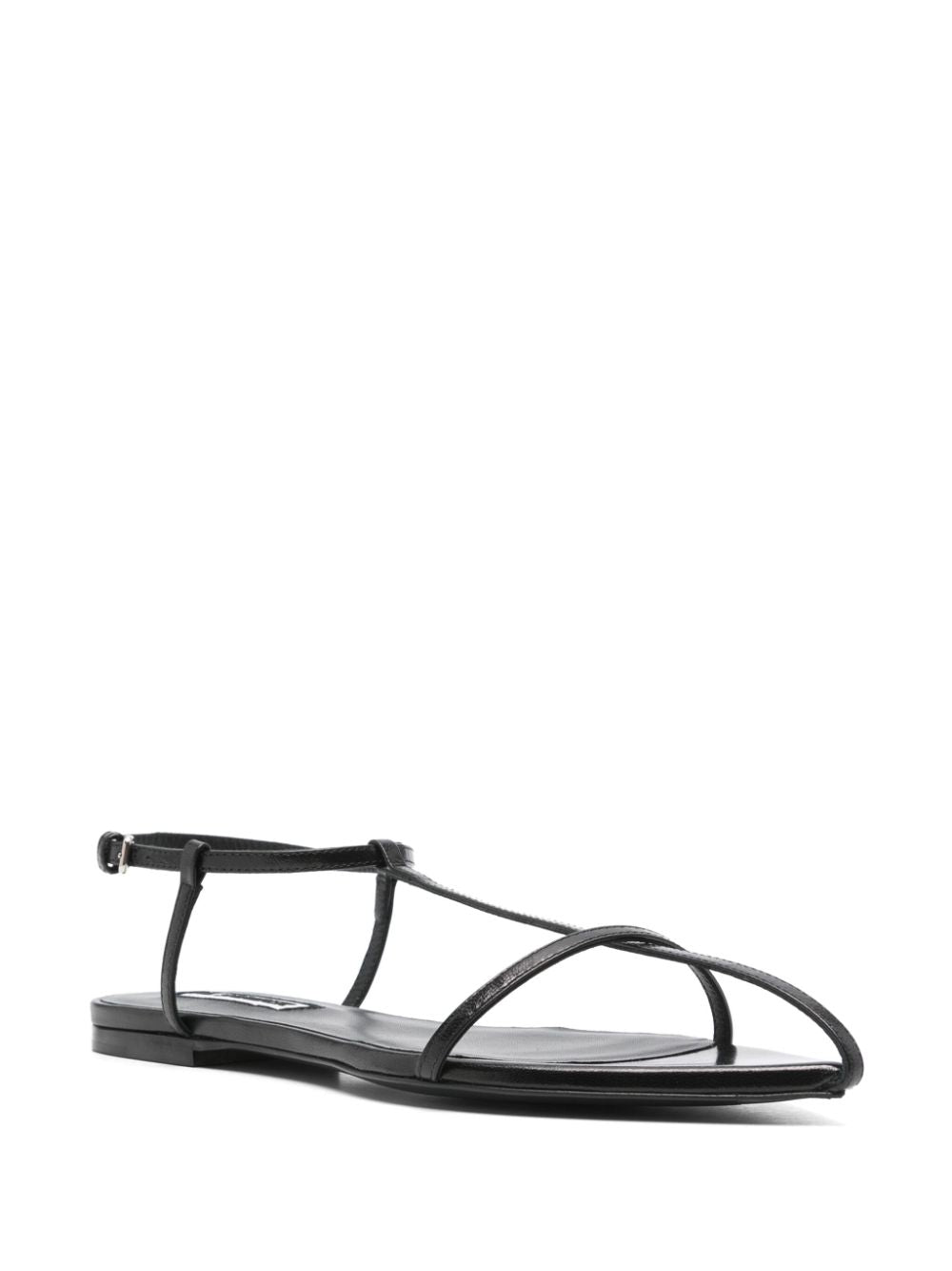 Jil Sander Tripon Leather Sandals In Black