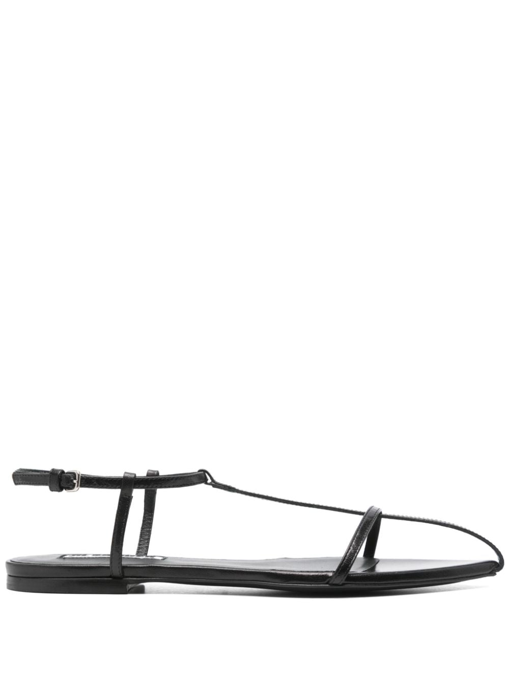 Jil Sander Tripon Leather Sandals In Black