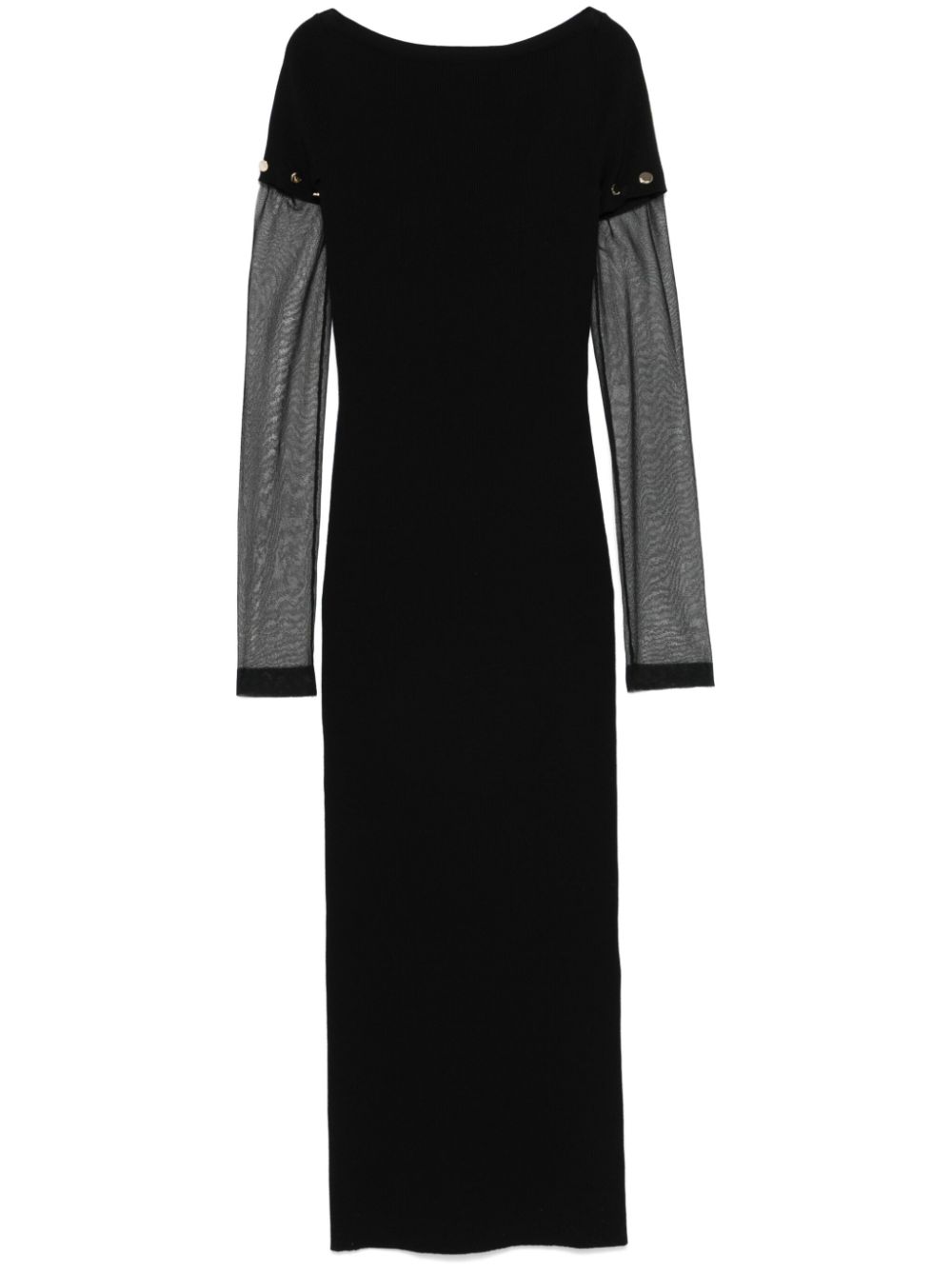 SPORTMAX PRE Black Long Dress With Detachable Sleeves