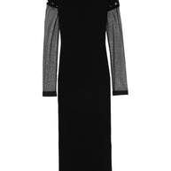 SPORTMAX PRE Black Long Dress With Detachable Sleeves