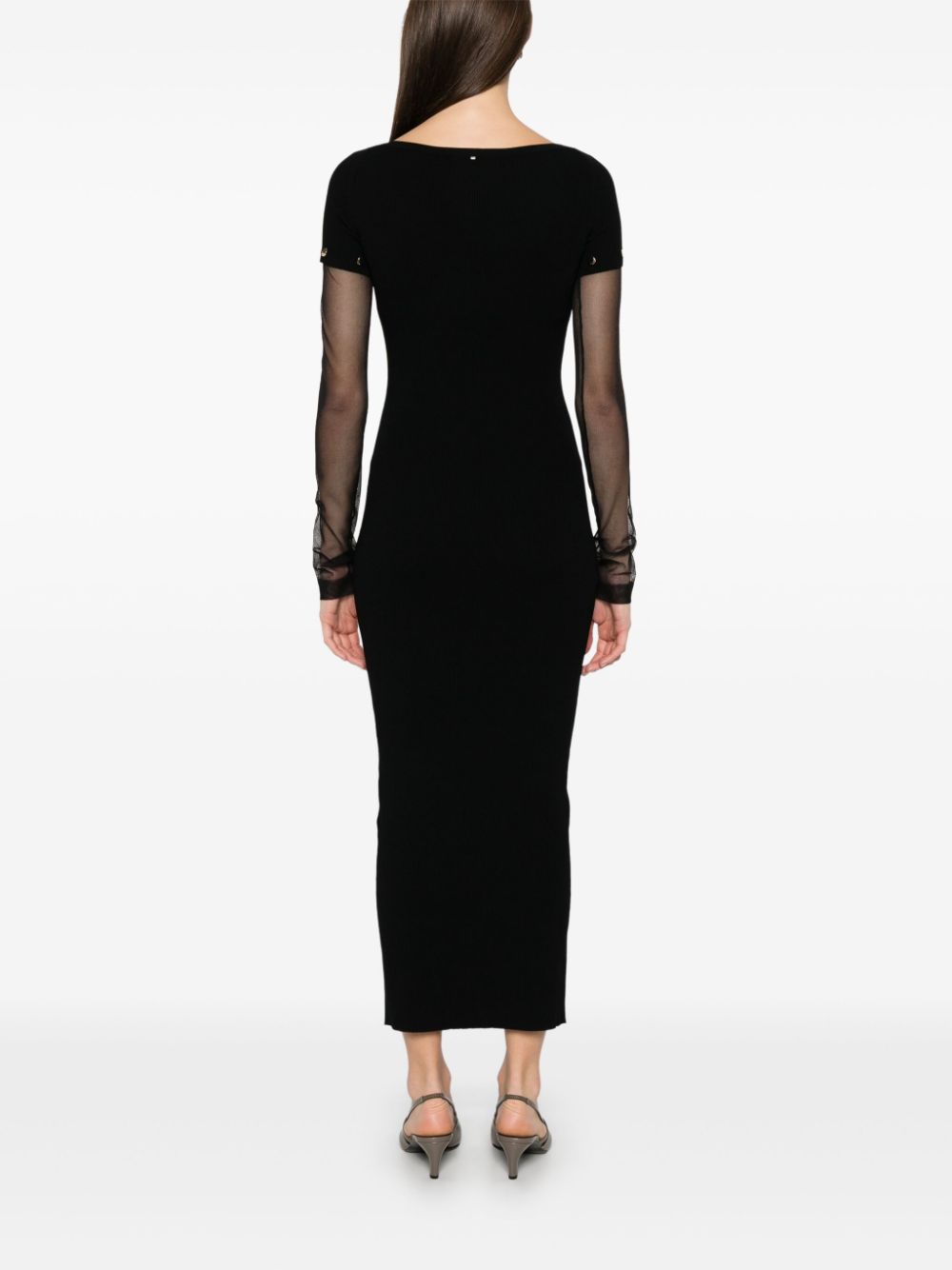 SPORTMAX PRE Black Long Dress With Detachable Sleeves