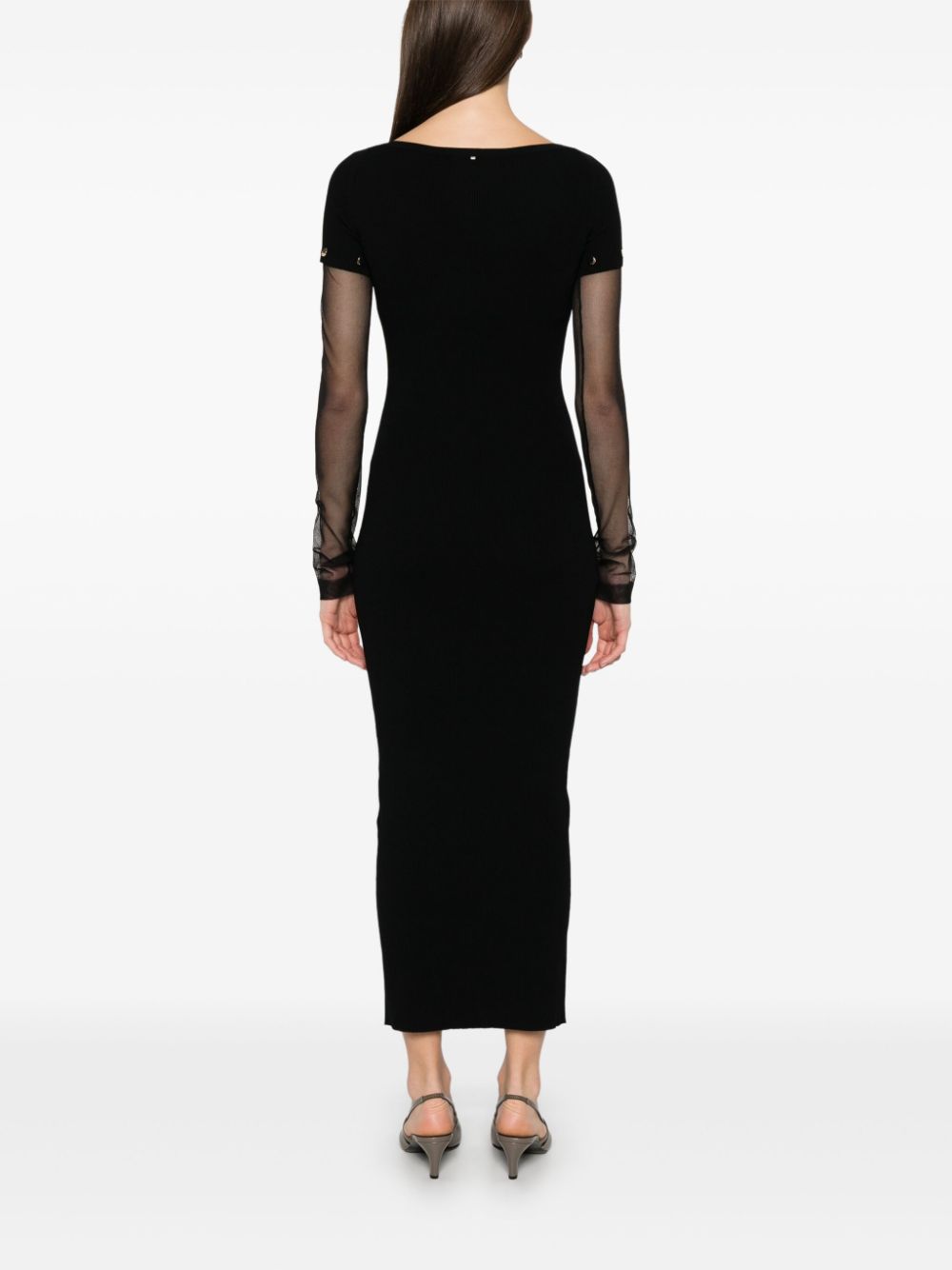 SPORTMAX PRE Black Long Dress With Detachable Sleeves