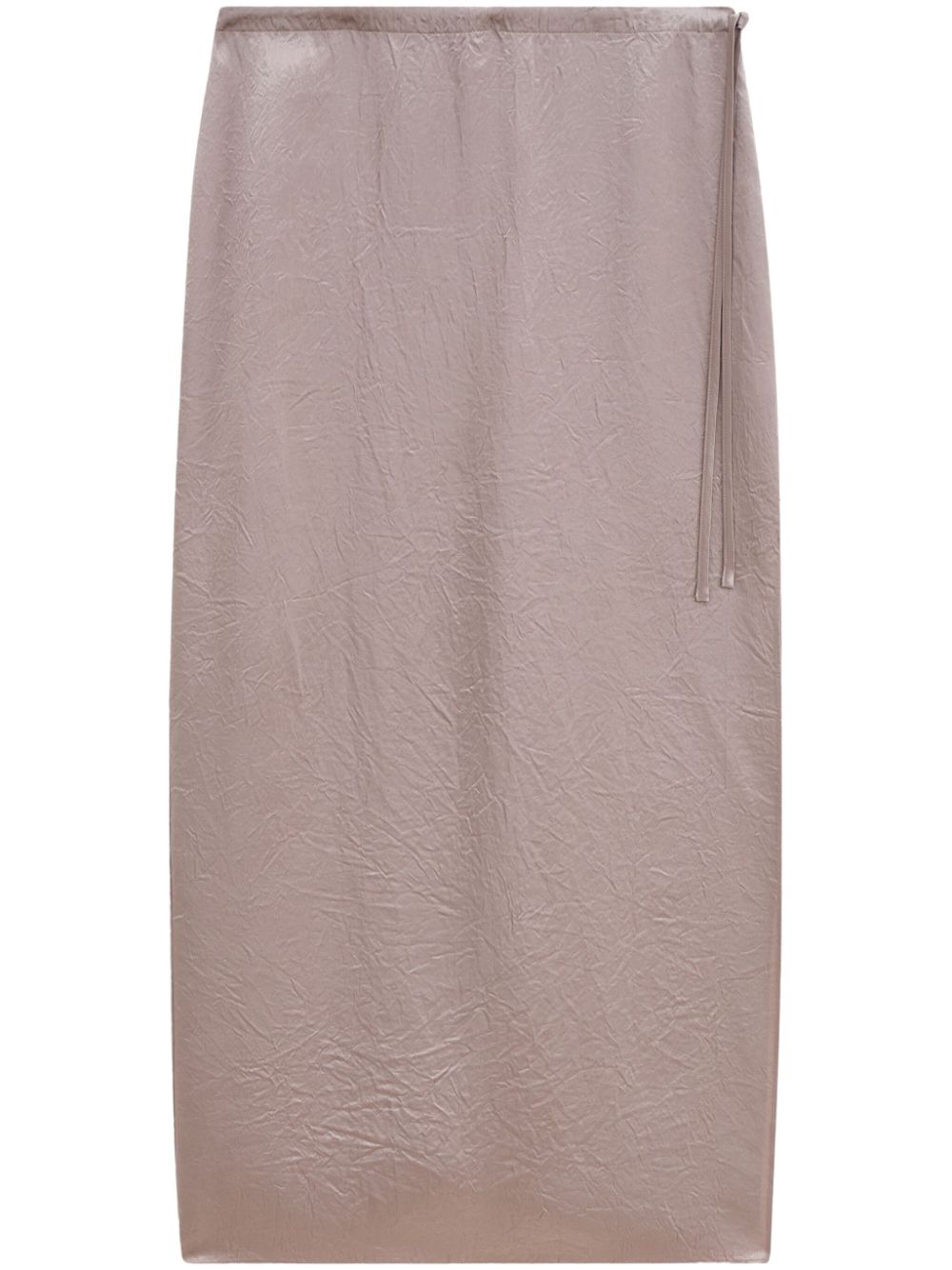 FILIPPA K Crinkle Satin Midi Skirt Beige