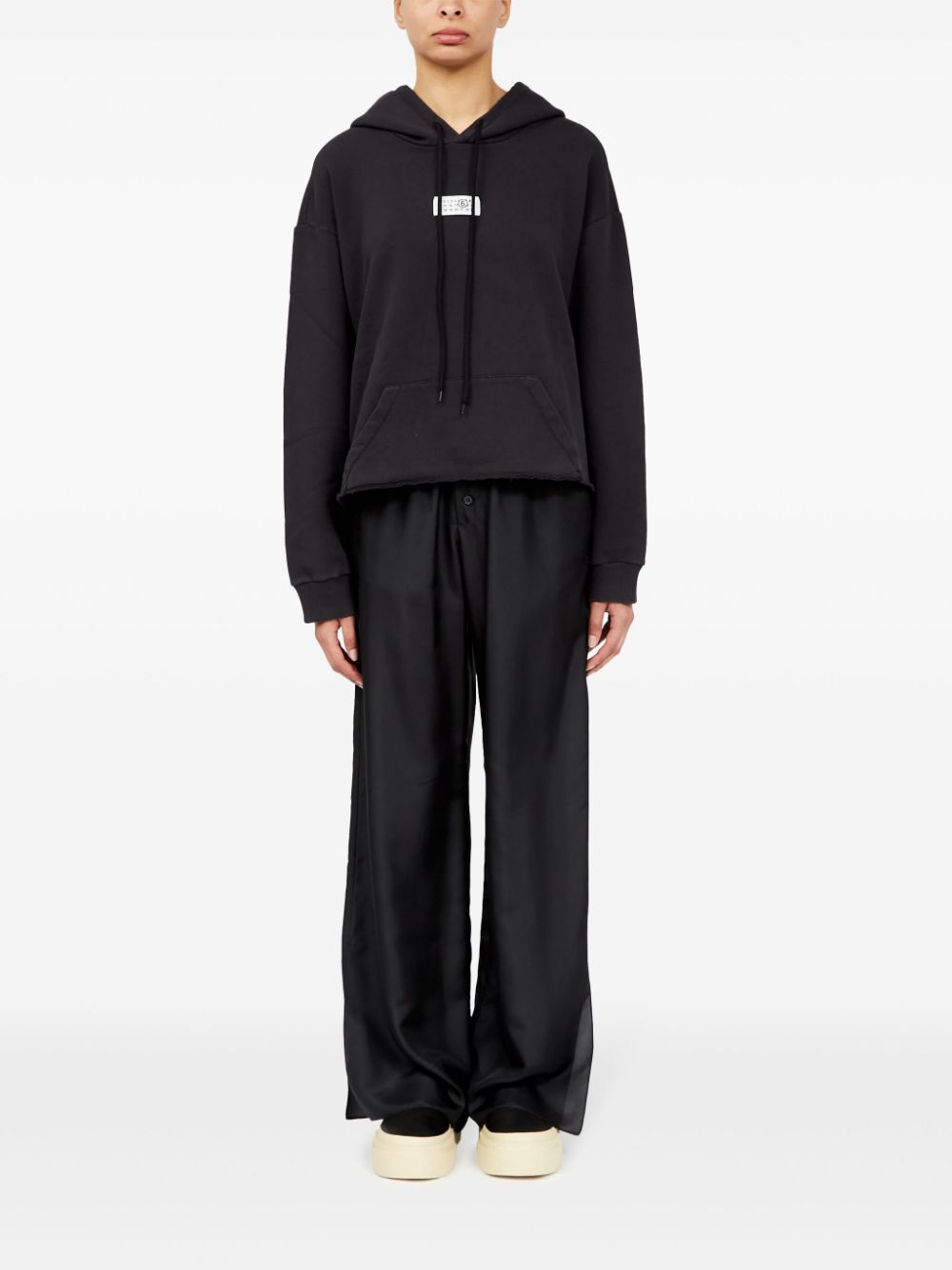 MM6 Maison Margiela Cotton Jearsey Hooded Sweatshirt Black