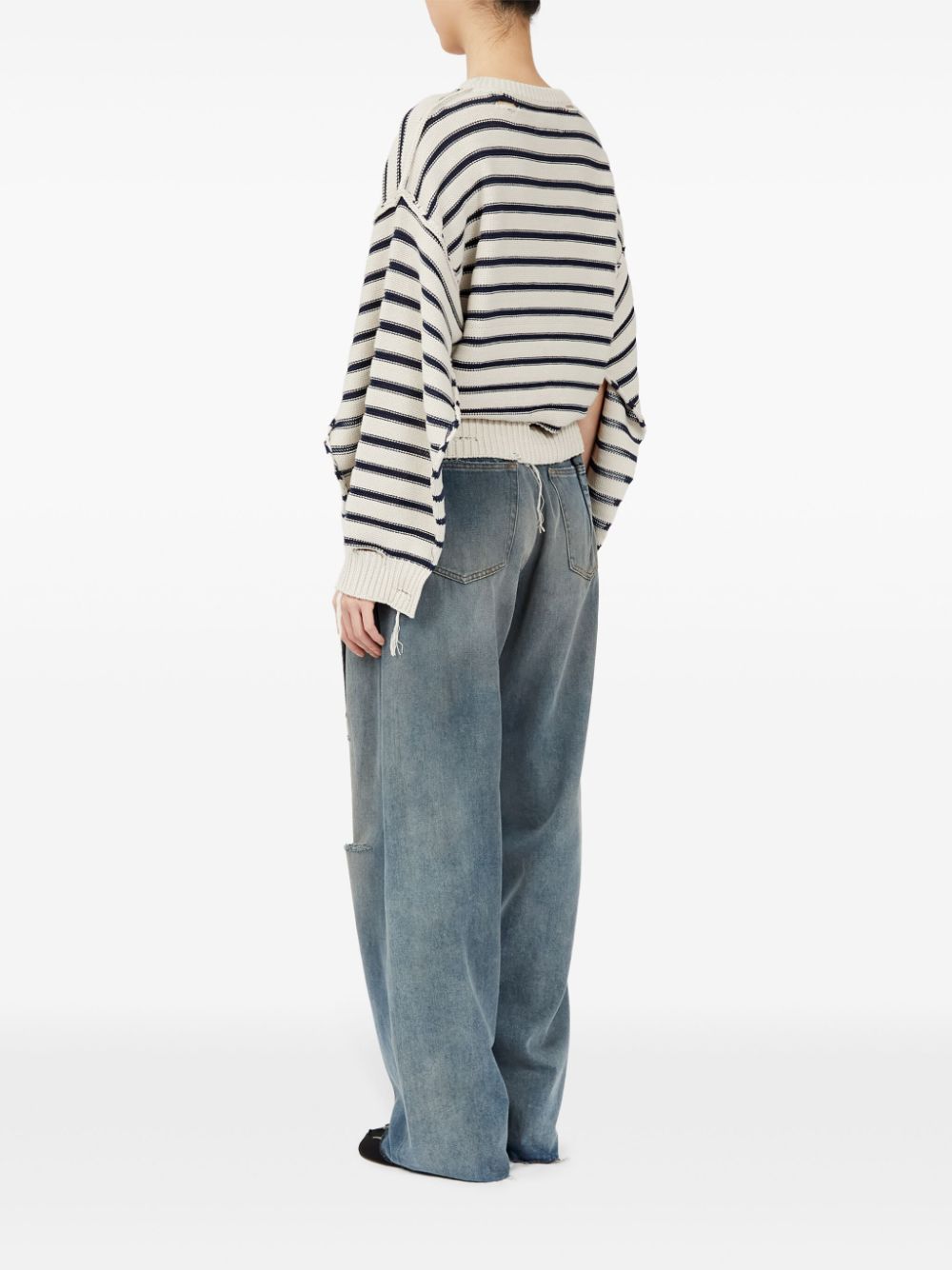 MM6 Maison Margiela Distressed Striped Sweater