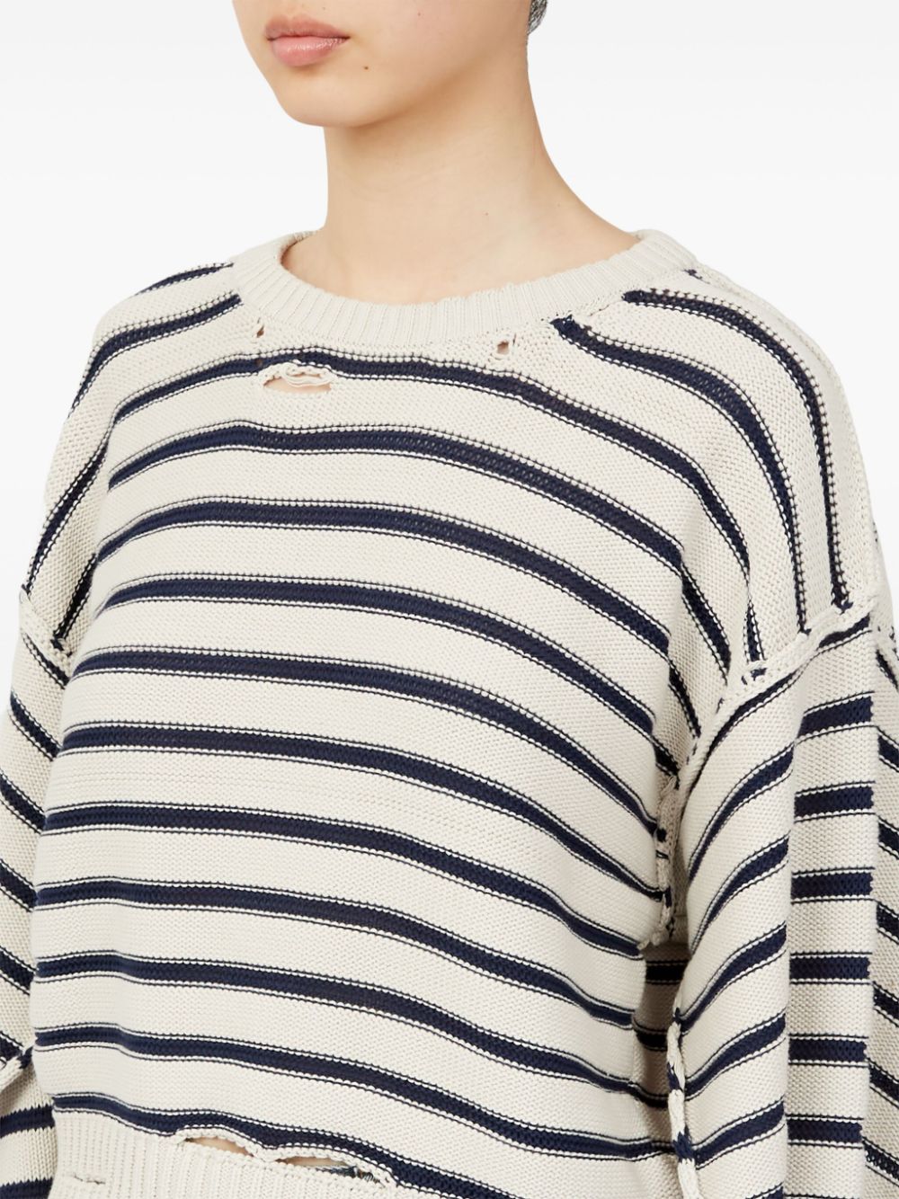 MM6 Maison Margiela Distressed Striped Sweater