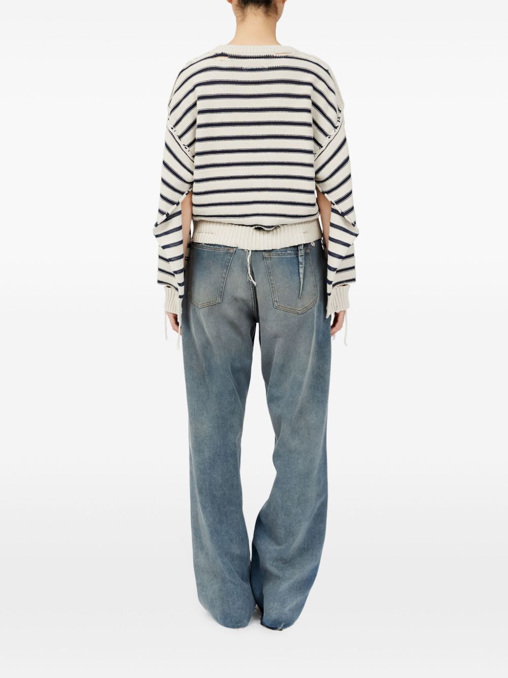 MM6 Maison Margiela Distressed Striped Sweater