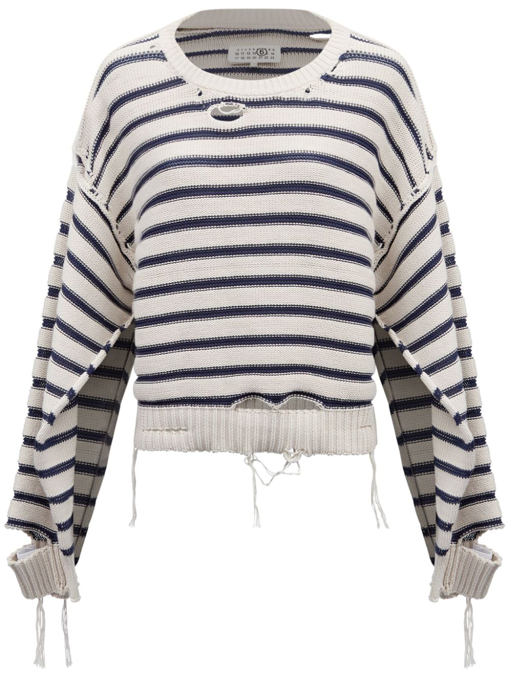 MM6 Maison Margiela Distressed Striped Sweater