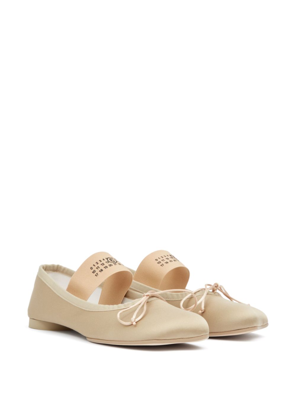 MM6 Maison Margiela Beige Cotton Anatomic Ballet Flats