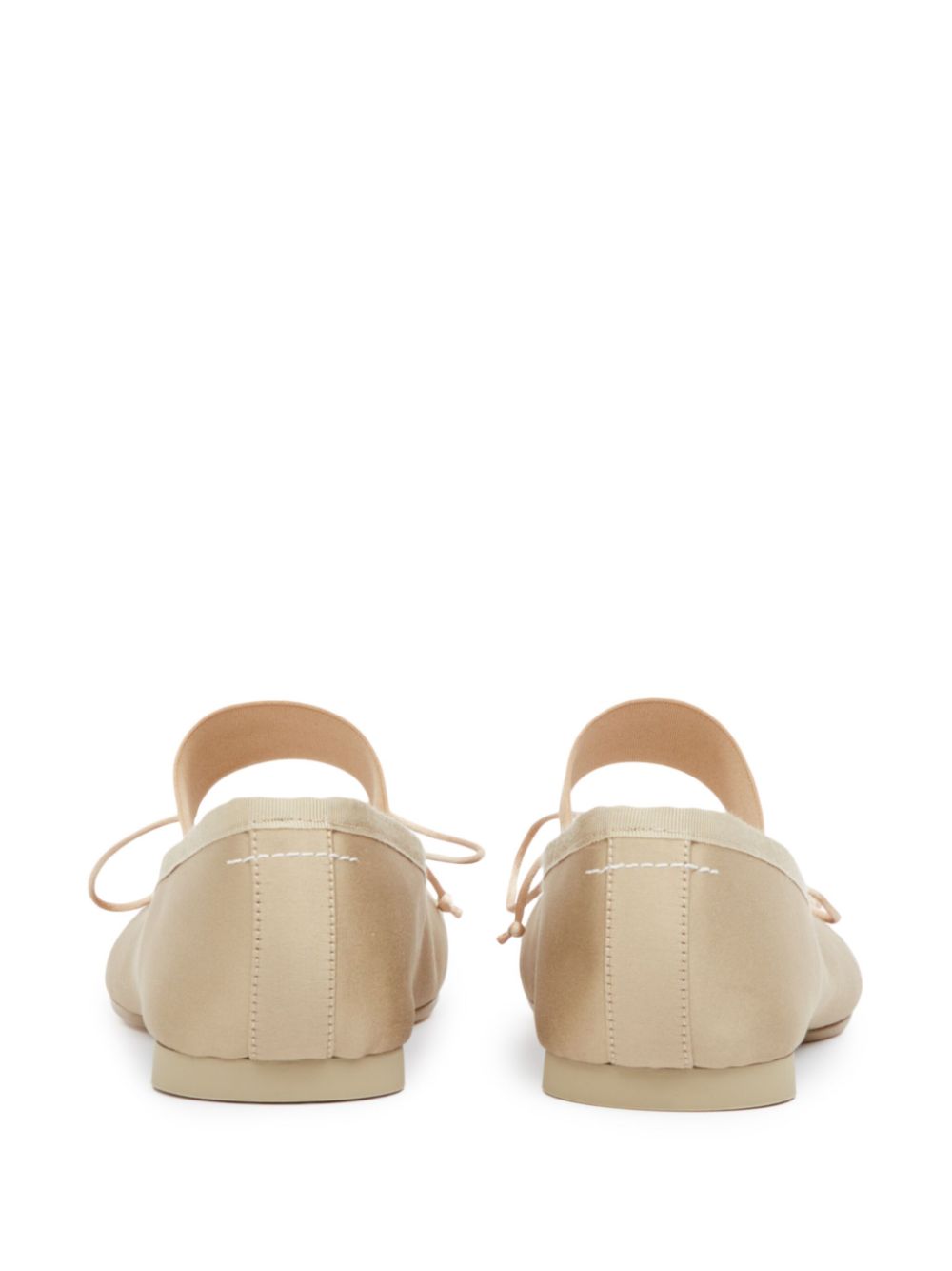 MM6 Maison Margiela Beige Cotton Anatomic Ballet Flats