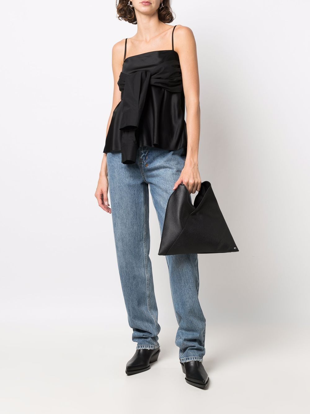 MM6 Maison Margiela Japanese Bag In Black Grained Leather