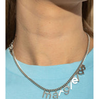MM6 Maison Margiela Logo Necklace in Silver
