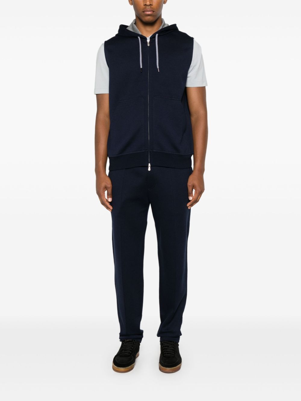 Brunello Cucinelli Cotton-Cashmere Joggers Blue