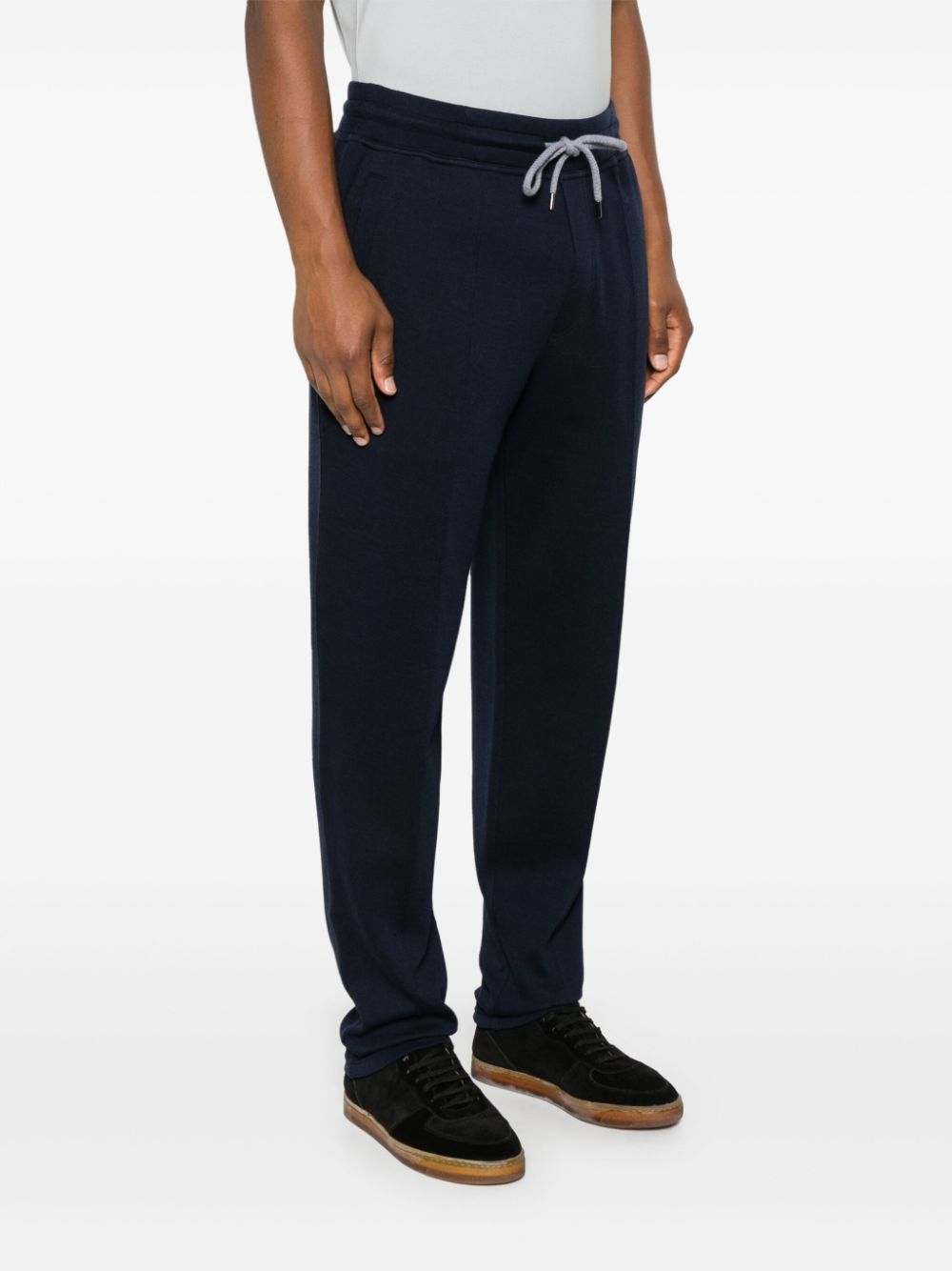 Brunello Cucinelli Cotton-Cashmere Joggers Blue