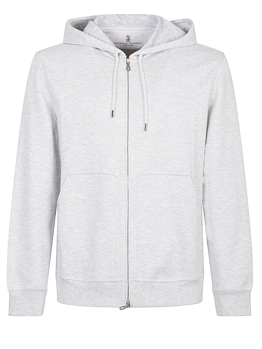 Brunello Cucinelli Full Zip Sweatshirt In Grey