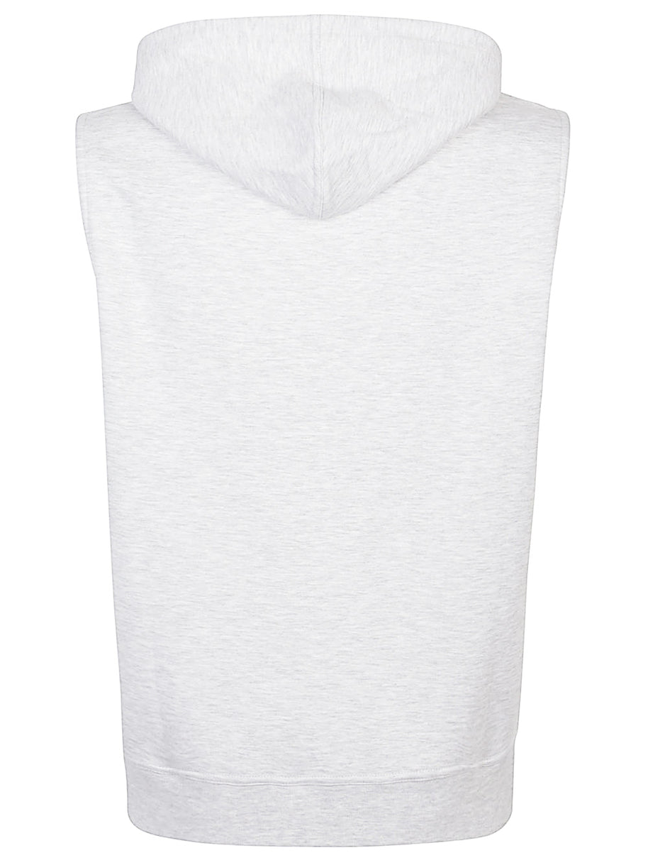 Brunello Cucinelli Cotton Blend Hooded Vest In Grey