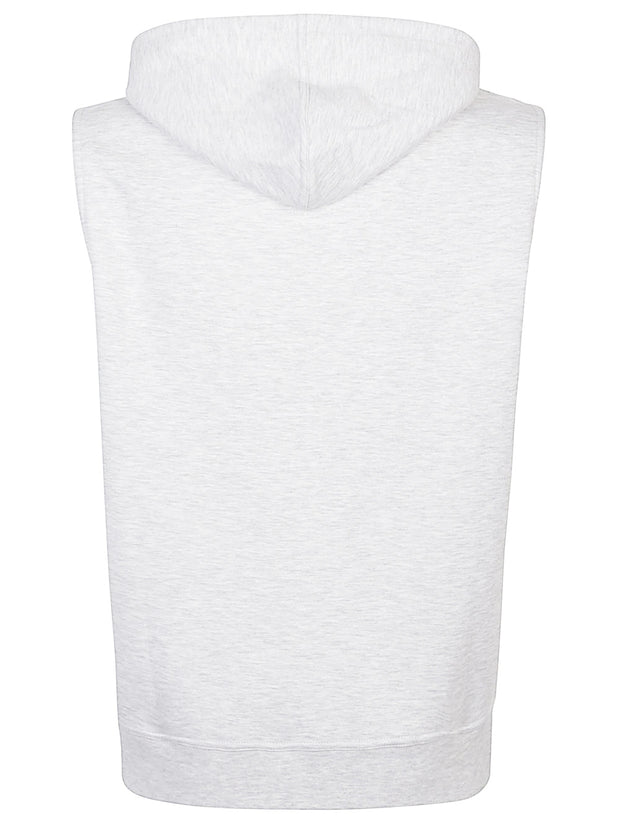 Brunello Cucinelli Cotton Blend Hooded Vest In Grey