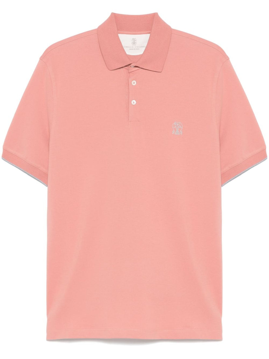 Brunello Cucinelli Cotton Polo Shirt In Orange