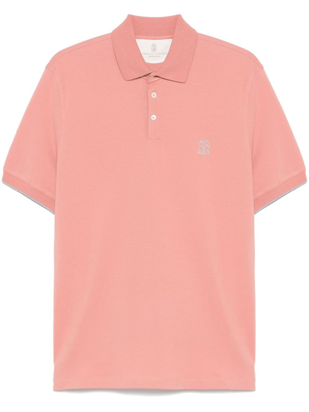 Brunello Cucinelli Cotton Polo Shirt In Orange
