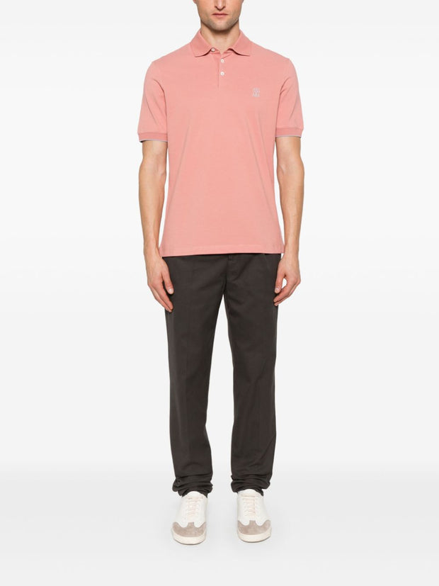 Brunello Cucinelli Cotton Polo Shirt In Orange