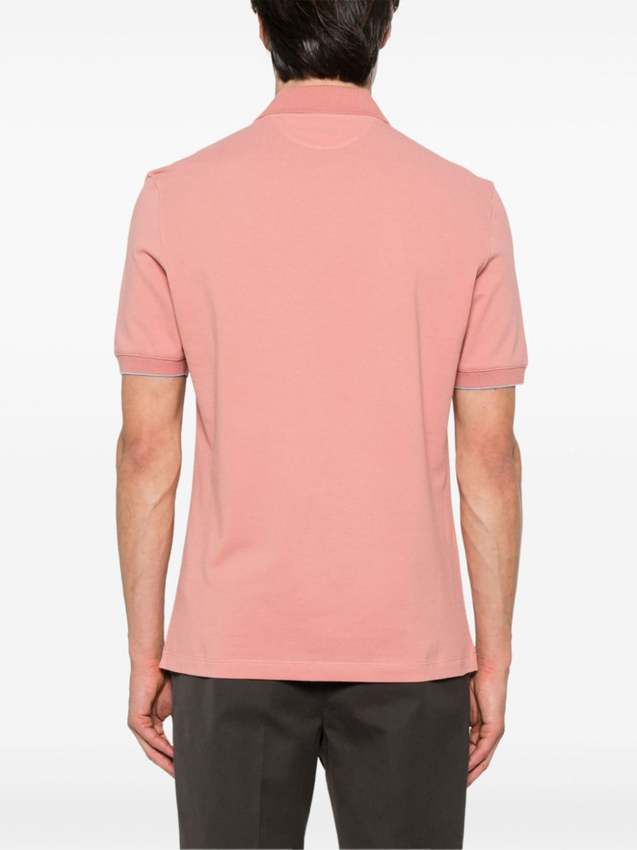 Brunello Cucinelli Cotton Polo Shirt In Orange