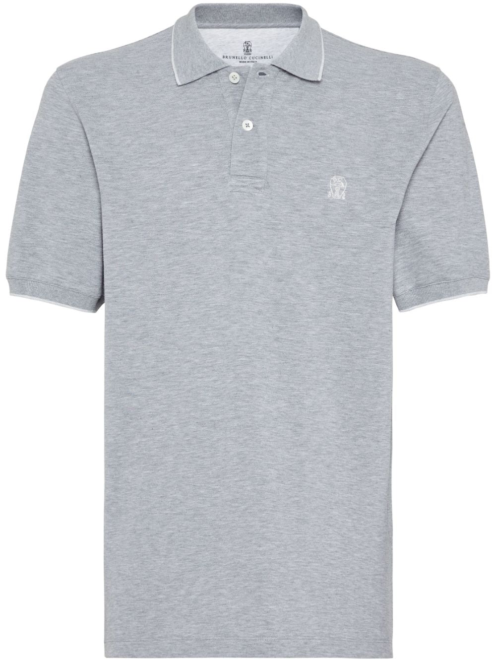 Brunello Cucinelli Cotton Pique Polo Grey