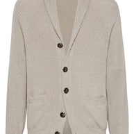 Brunello Cucinelli Cotton V-necked Cardigan - Beige