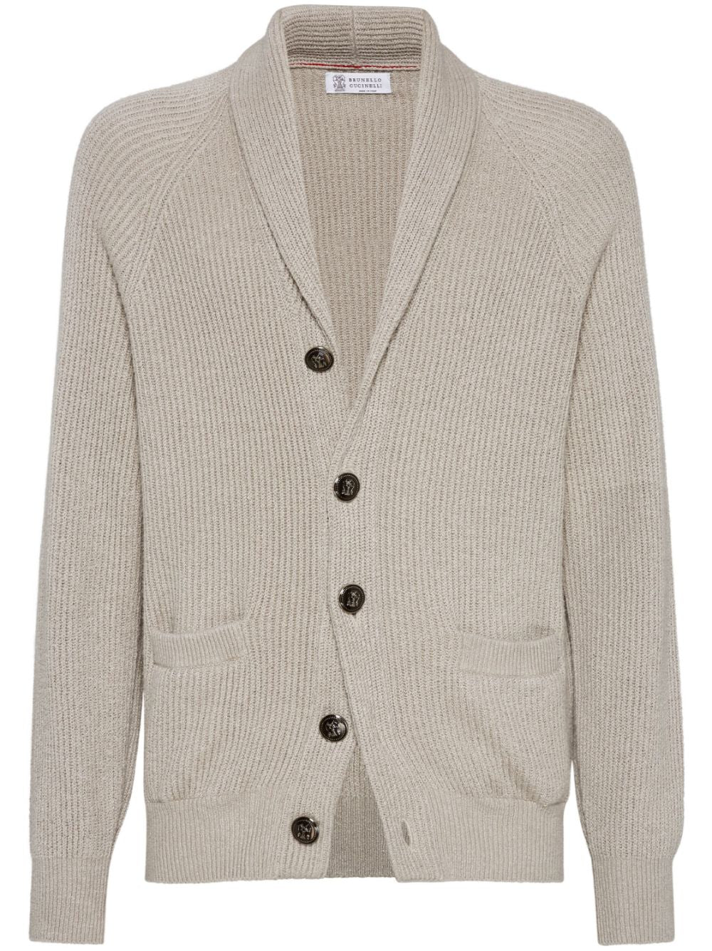 Brunello Cucinelli Cotton V-necked Cardigan - Beige