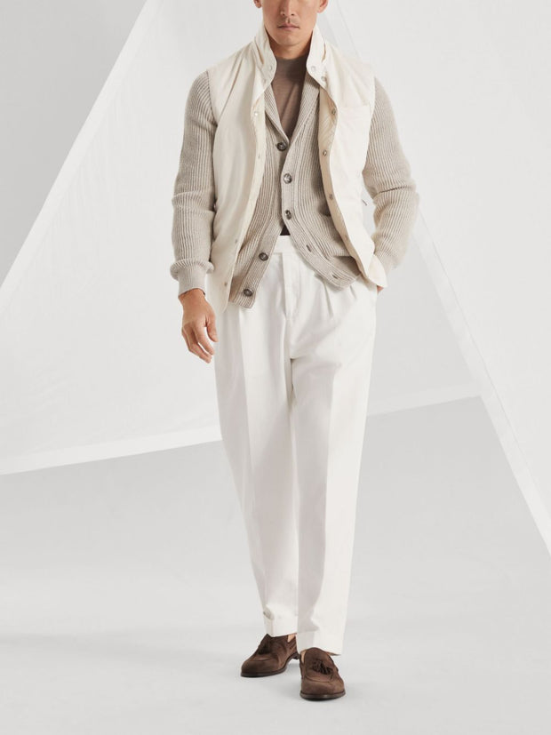 Brunello Cucinelli Cotton V-necked Cardigan - Beige