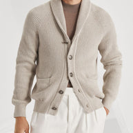Brunello Cucinelli Cotton V-necked Cardigan - Beige