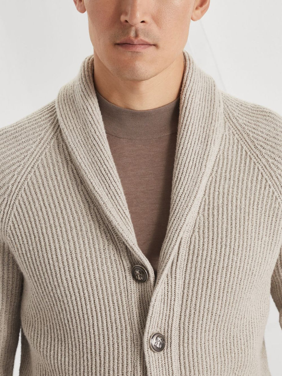 Brunello Cucinelli Cotton V-necked Cardigan - Beige