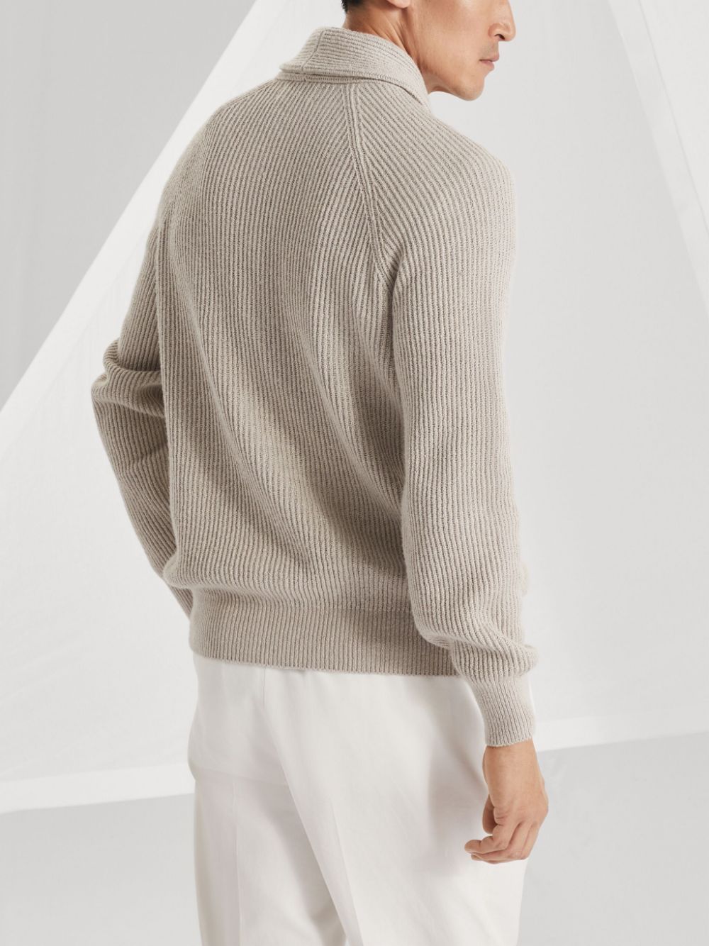 Brunello Cucinelli Cotton V-necked Cardigan - Beige